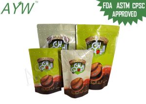 Wiederverwendbarer klarer Stand -up -Reißverschlussbeutel, geröstete Kaffeebohne Packsack mit Tränen Kerbe