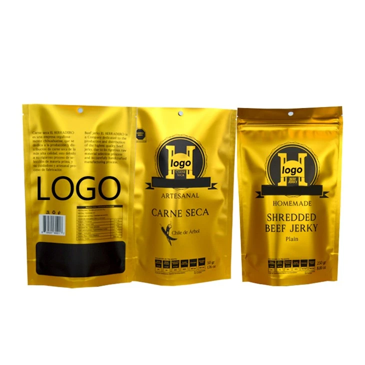 Resealable Smell Proof Gold Heat Sealable Zip Lock Metalized Foil Bag