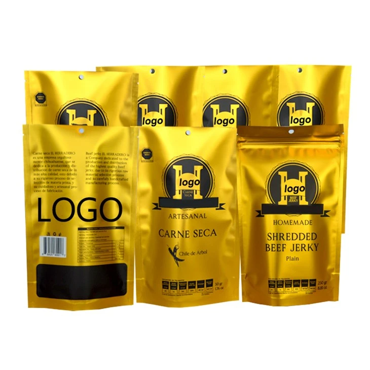 Resealable Smell Proof Gold Heat Sealable Zip Lock Metalized Foil Bag