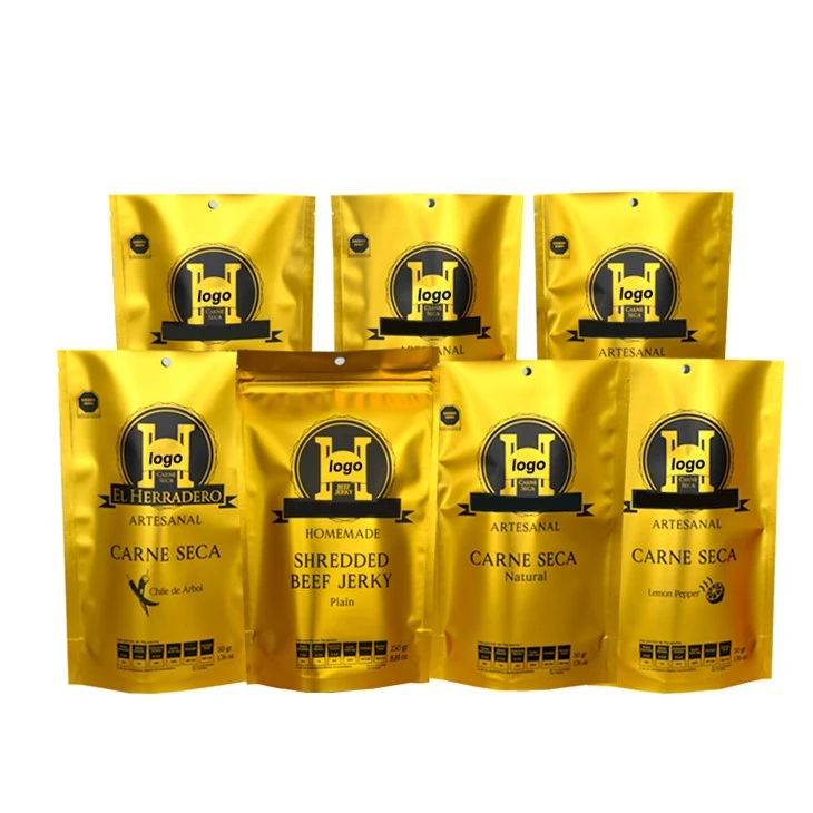 Resealable Smell Proof Gold Heat Sealable Zip Lock Metalized Foil Bag