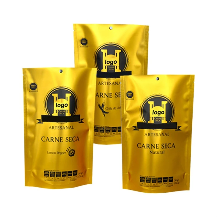 Resealable Smell Proof Gold Heat Sealable Zip Lock Metalized Foil Bag